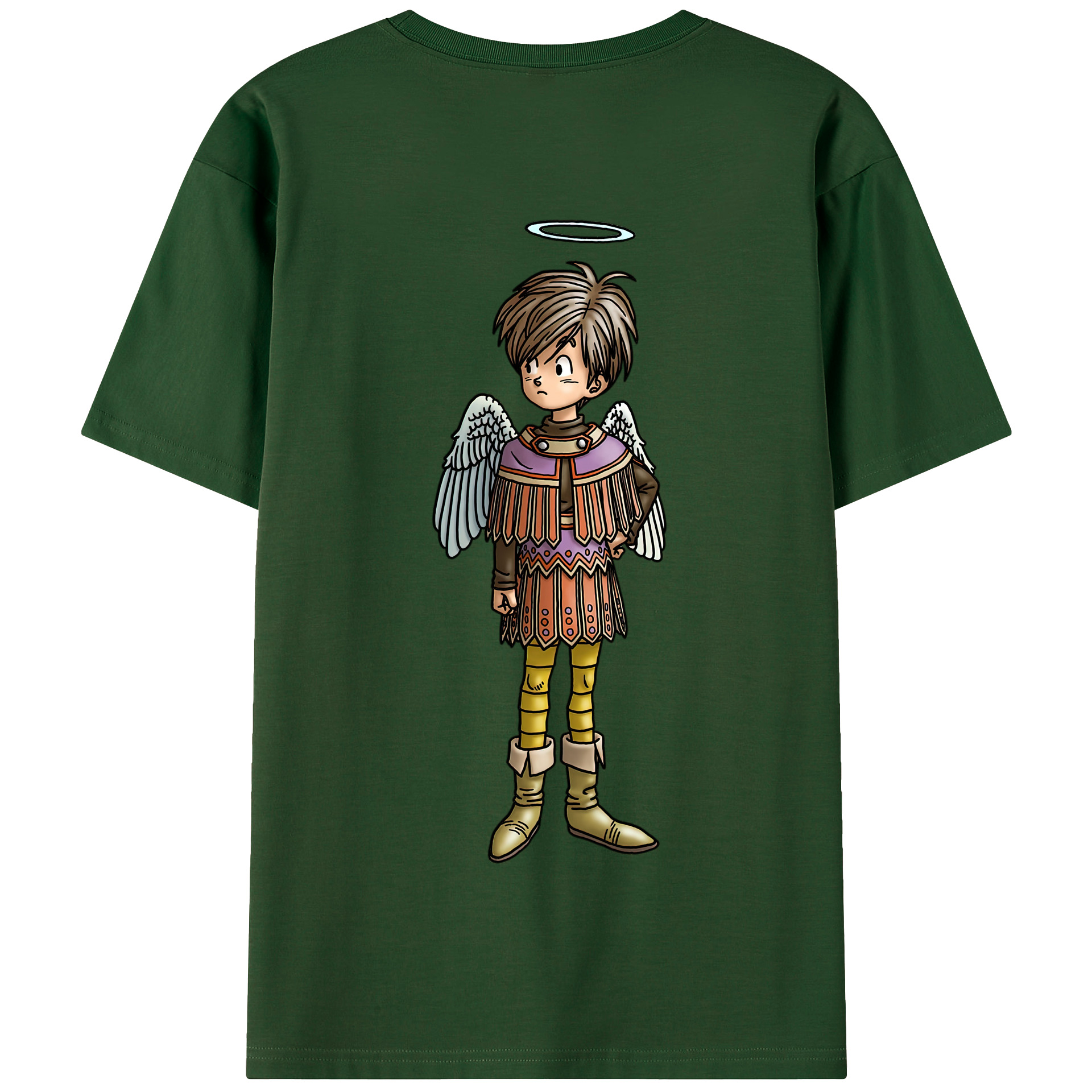 （画像用） ドラゴンクエスト Doragon Kuesuto Dragon Quest 綿100％半袖Tシャツ（背面プリント）